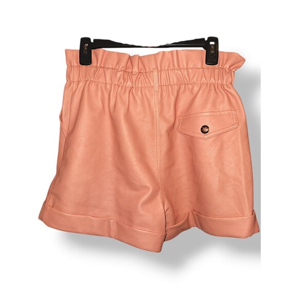 Topshop Bishop Pink Sleeve Sweater Size 4 Chunky Cable Knit And Pleather  Shorts - Picture 3 of 8